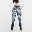 Женские леггинсы CUHAKCI, с принтом Крылья Ангела, с цифровым принтом, сексуальные, с мультяшным граффити, для фитнеса, забавные спортивные штаны