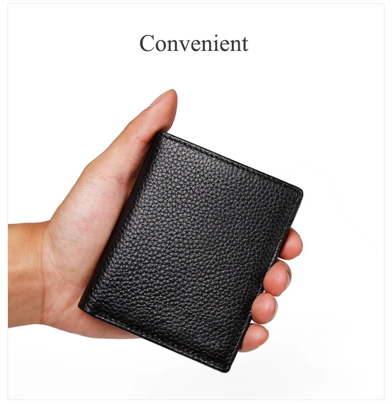DIDE Coffee Black Purse For Men Genuine Leather Men's Wallets Small Thin Male Wallet Card Holder Cowskin Soft Mini Purses