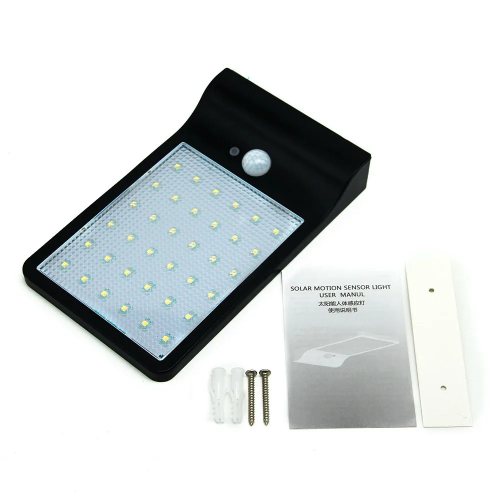 36LED наружные солнечные Настенные светильники PIR датчик движения уличные фонари