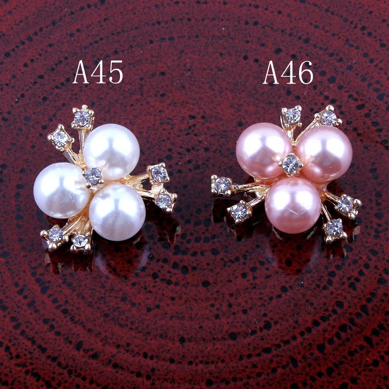 30PC 20mm Handmade Vintage Metal Decorative Buttons Crystal Pearl Flower Center Alloy Flatback Rhinestone Craft Supplies | Дом и сад