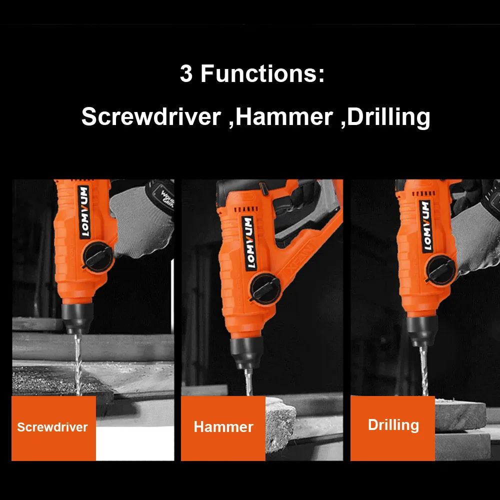 Электрический молоток Аккумуляторные дрели отвертки с аккумулятором 2 батареями