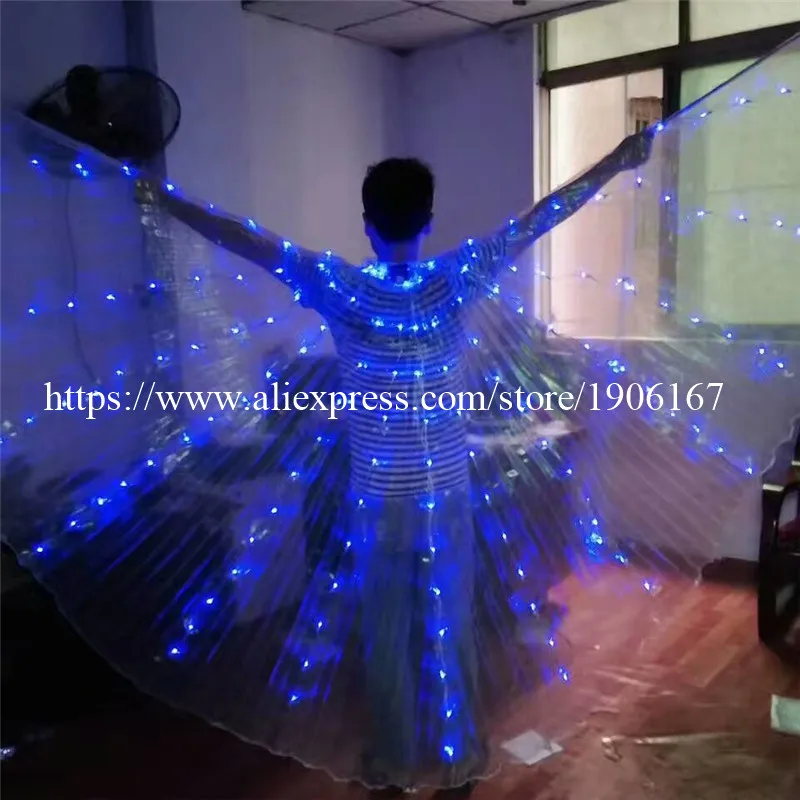 Женский Волоконно оптический костюм со светодиодными крыльями светится в