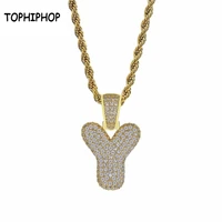 tophiphop high quality bubble letter pendant necklace gold silver ice crystal pav%c3%a9 cz fashion hip hop jewelry gift