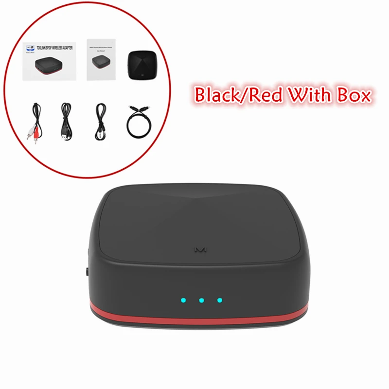 Red with retail box HAAYOT Aptx HD Bluetooth приемник передатчик беспроводной 3,5 мм Aux RCA оптический SPDIF аудио адаптер CSR8675 низкая задержка для ТВ автомобиля - Цвет: Red with retail box
