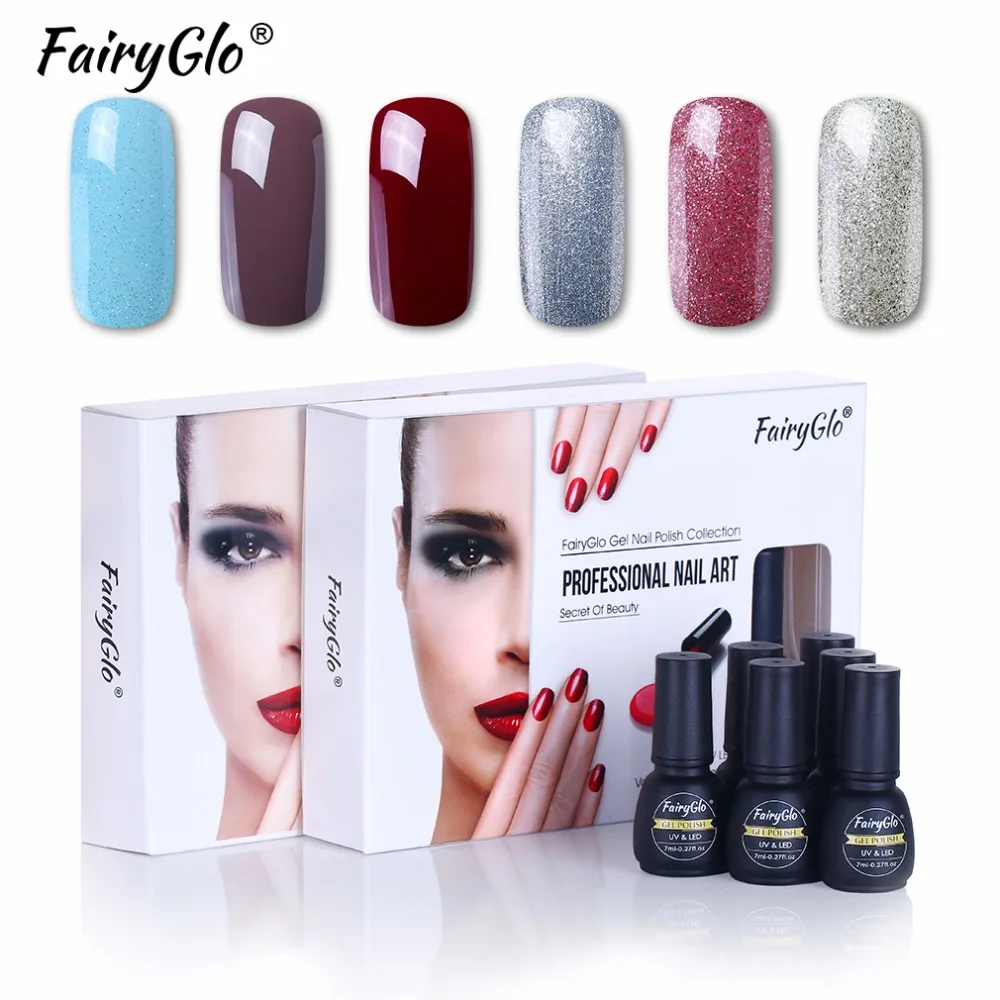 6 шт. гель-коробка для ногтей FairyGlo подарочный набор полупостоянных гибридных