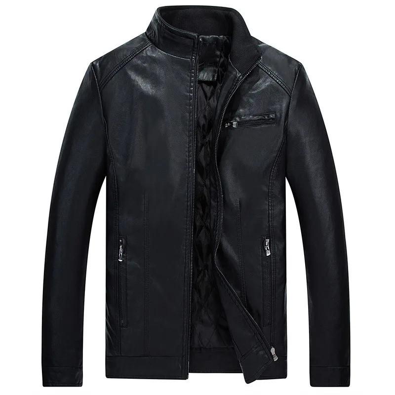 2017 Весна Осень Новый Повседневный хорошее качество Veste Cuir Homme тонкий стоячий