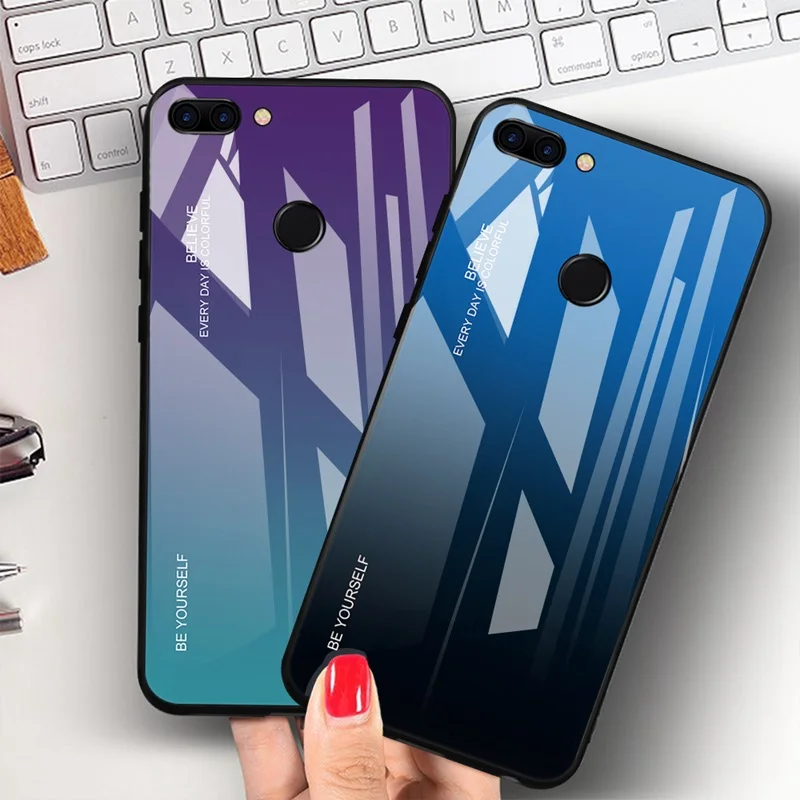 Чехол из закаленного стекла с градиентом для Nokia X 6 7 3,1 plus 7,1 8sirocco Shell Aurora, цветная стеклянная задняя крышка для телефона, чехлы