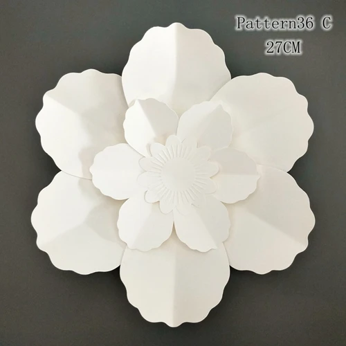 Pattern36 C 27CM FFS белые 3D Искусственные бумажные цветочные розетки трехмерные Свадебные украшения для стен - Цвет: Pattern36 C 27CM