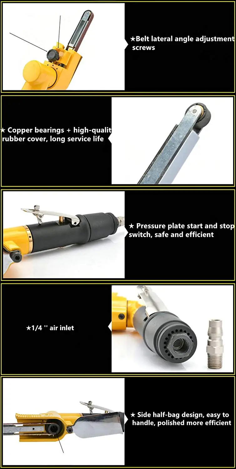Air Belt Sander 3/8 Inch File Pneumatic with Belts Mini Grinder | Инструменты