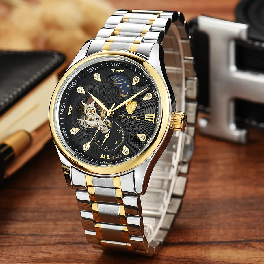 Мужские механические часы TEVISE модные повседневные наручные с автоматическим