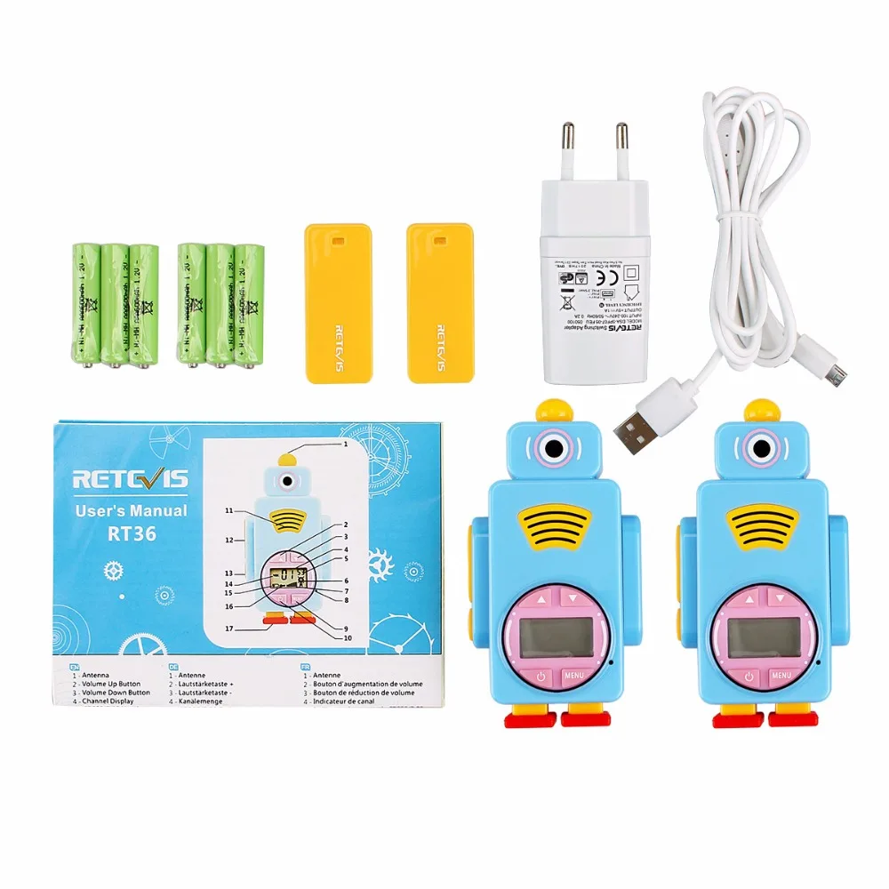 Мини рация Retevis RT36 2 шт. Детские радиостанции без лицензии 0 5 Вт перезаряжаемая