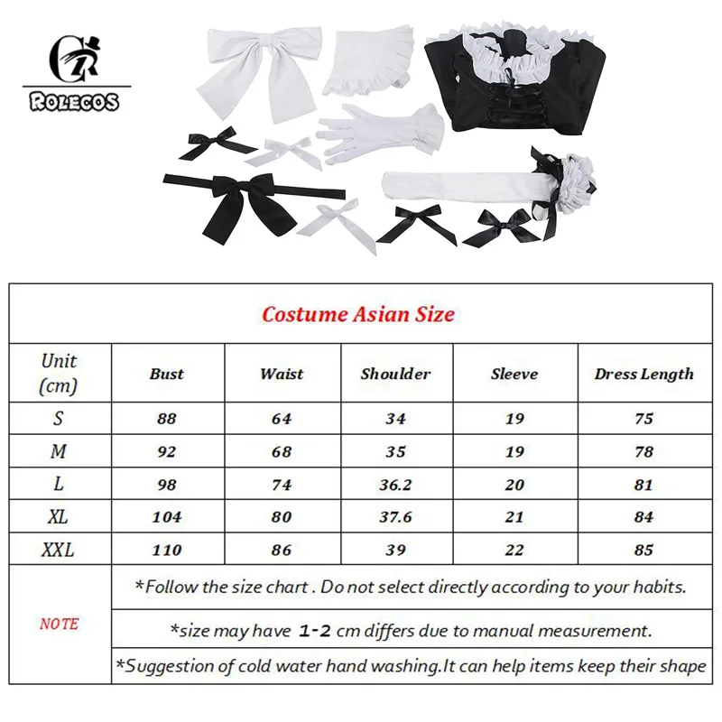 

ROLECOS Fate Jeanne d'Arc Cosplay Costume Game FGO Cosplay FGO Maid Costume Women Maid Dress Stocking Gloves