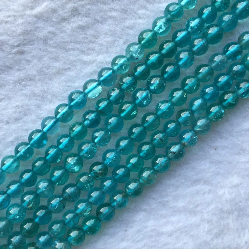 AAA High Quality Natural Genuine Clear Green Blue Apatite Fluorapatite Round Loose Gemstone Beads 15" 05722 | Украшения и