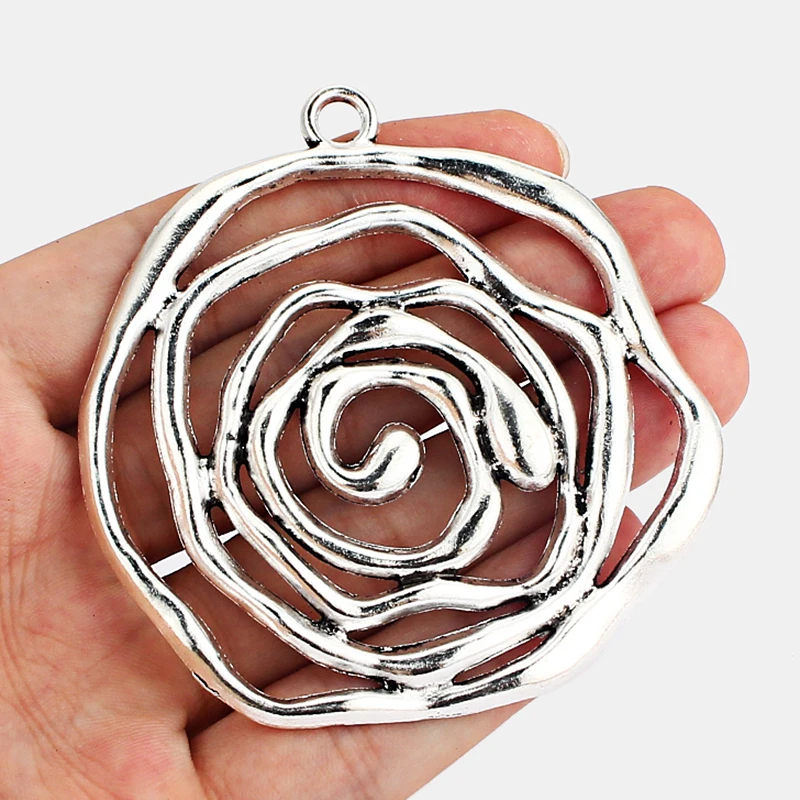 

2pcs open/Hollow Spiral Swirl Charms Pendants for Jewellery Making