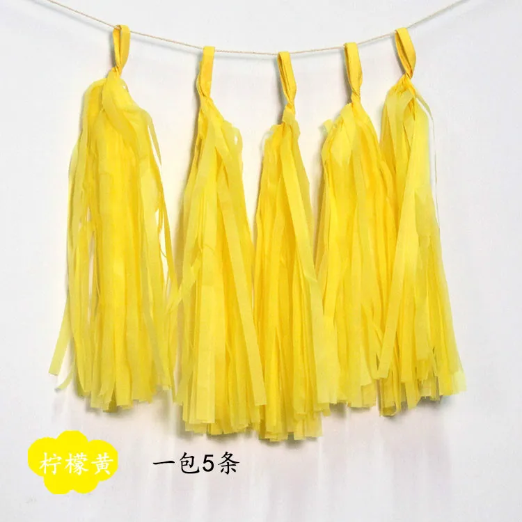 lemon tassel Прозрачные бумажные шары с кисточками для дня рождения, свадьбы, вечеринки, декоративные воздушные шары, вечерние украшения на Рождество, год - Цвет: lemon tassel