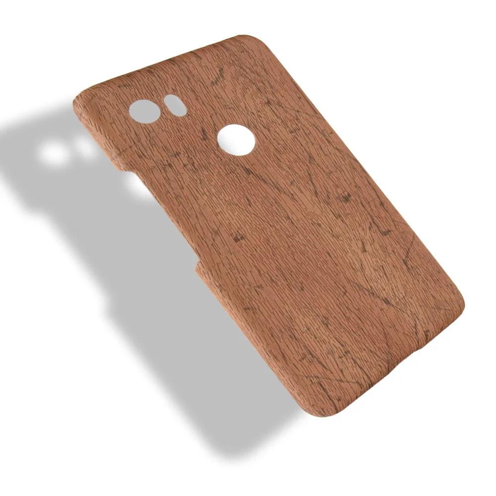 Роскошные Woodern кожи Винтаж кожаный чехол для Google Pixel 2 XL Hard Shell телефон случаях