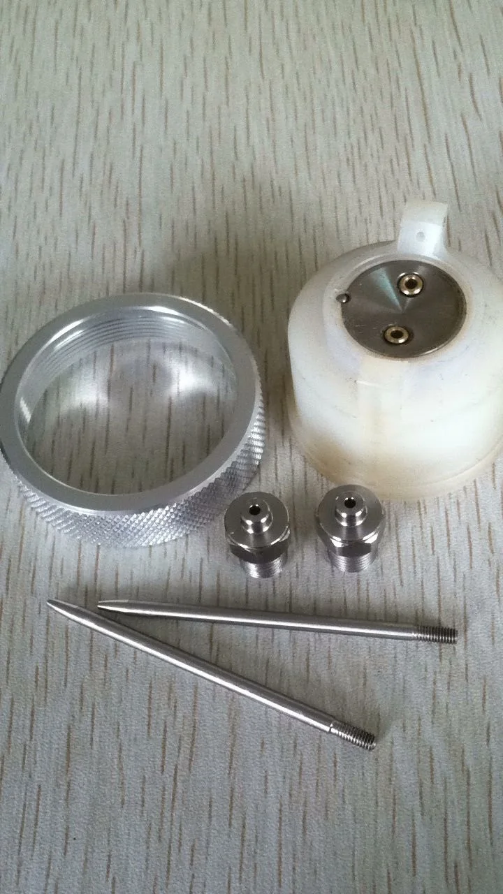 Пистолет распылитель SAT1182 высокого давления HVLP с двойным соплом серебристый