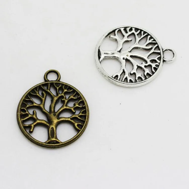30 шт./упак. античная бронза и серебро Цвет Древо жизни Завод Подвески Подвеска DIY