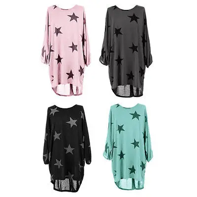 2017 новые женские с принтом &quotЗвезды&quot свободная рубашка для девушек летний топ