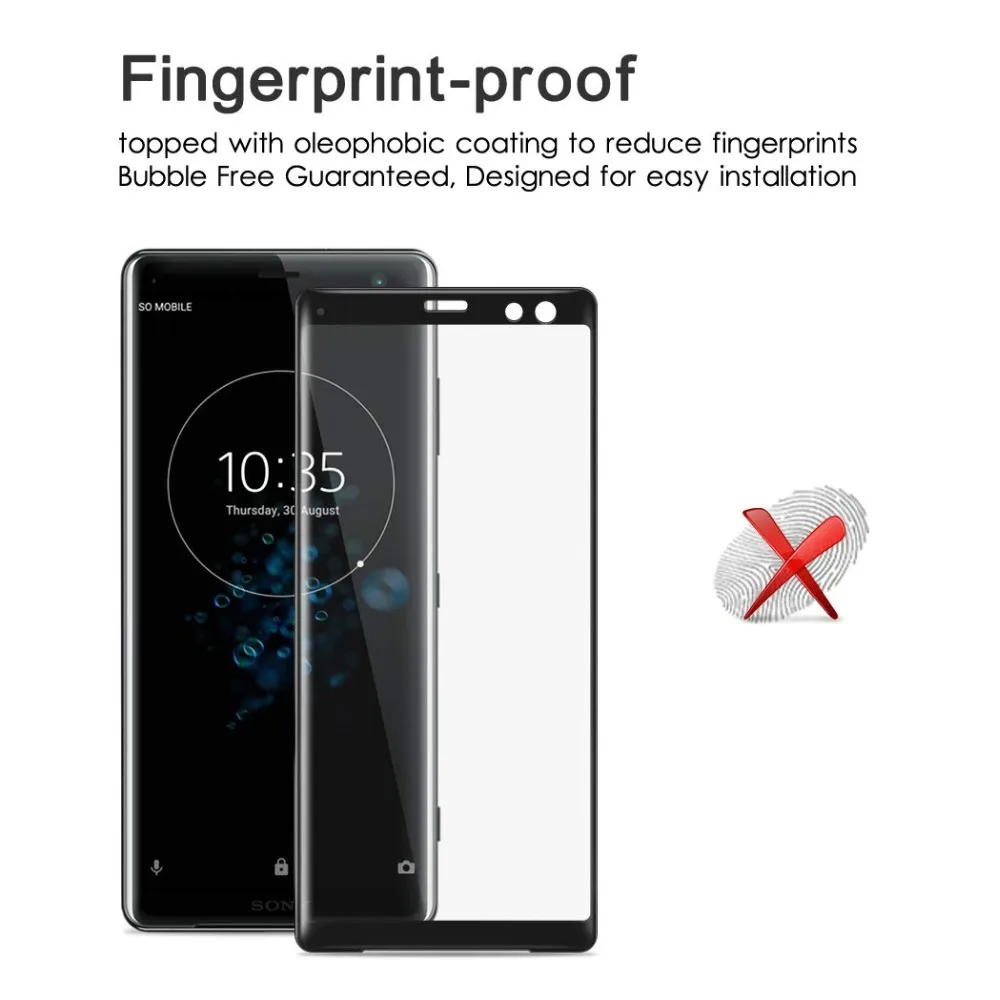 3D полное покрытие закаленное стекло для SONY Xperia X XP XZ XZS XZ1 XZ2 XZ3 COMPACT PREMIUM XA XA1 Plus