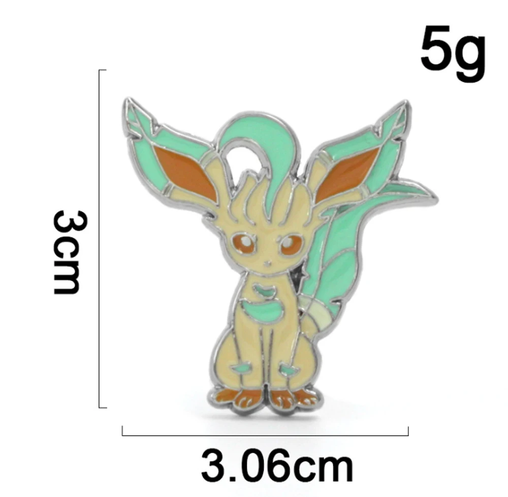9 видов стилей Sylveon Eevee Umbreon flarion Vaporeon Jolteon Espeon Leafeon Glaceon Металлическая Брошь Pin фигурки из сплава металла игрушки SYTJ - Цвет: Leafeon