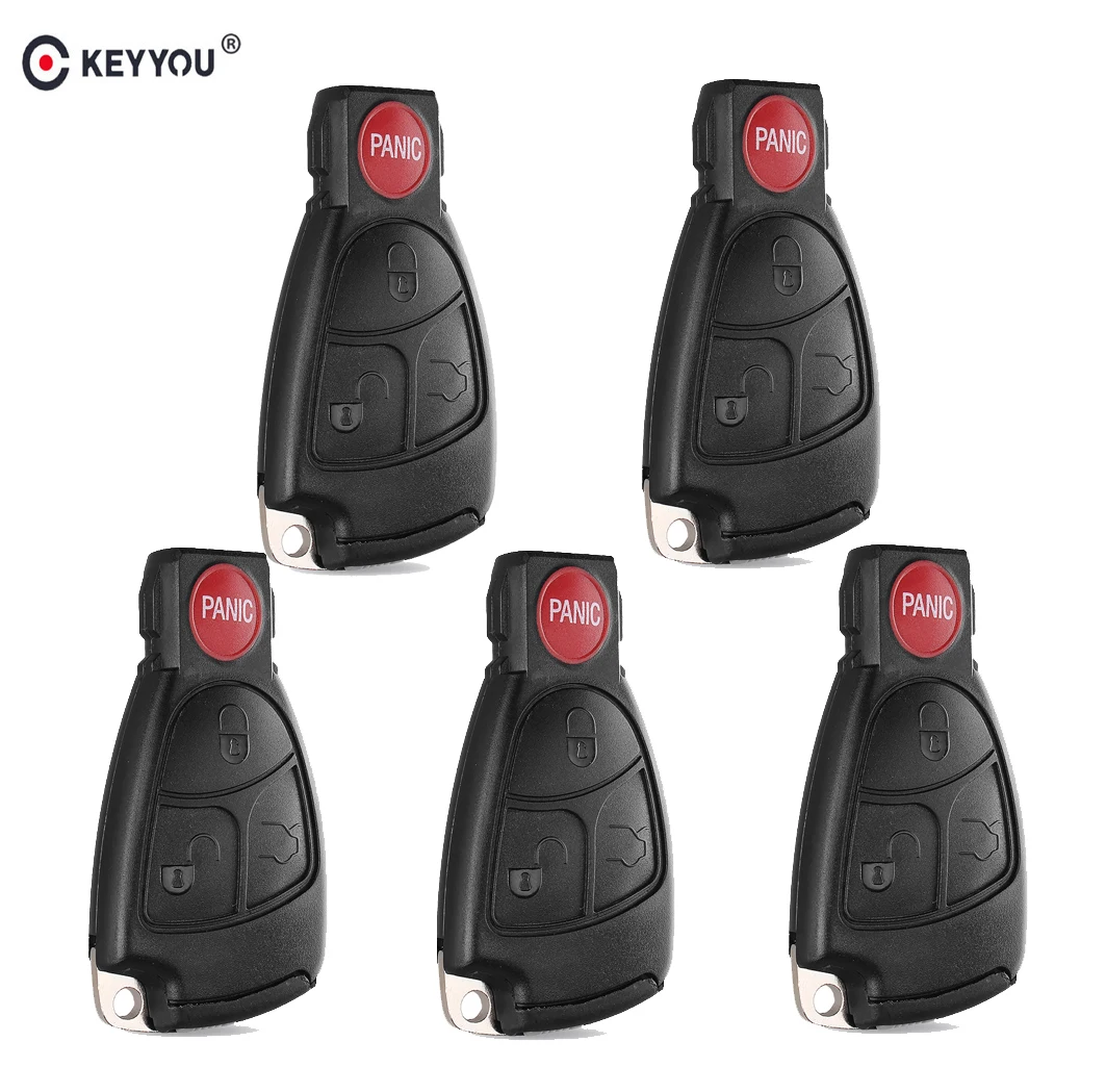 KEYYOU 5x для Mercedes Benz 4 кнопки 3 + 1 дистанционное управление безключевым ключом чехол