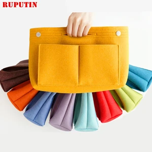 Разноцветная фетровая косметичка, большая емкость, многофункциональная сумка для хранения макияжа, женская сумка для путешествий