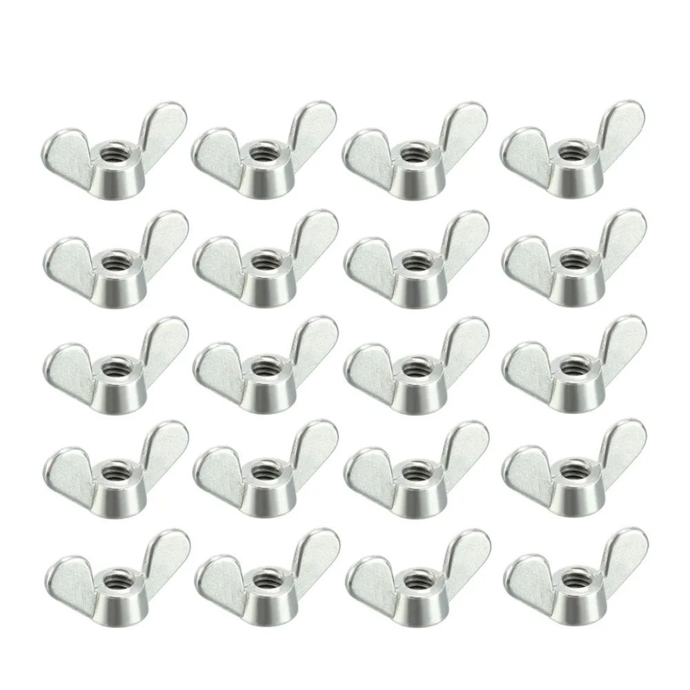 

uxcell 20pcs Wing Nuts M4 M5 M6 M8 Butterfly Nut Zinc Plated Twisting Fasteners Accessory Parts for Indoor Outdoor