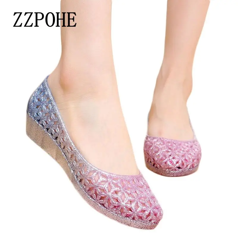 

ZZPOHE 2021 summer new women casual fashion crystal sandals Woman Plus Size sandals Non-slip Comfortable breathable Female shoes