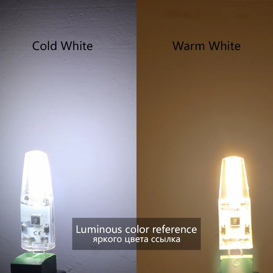 LKLTFX мини светодиодная лампа G4 AC/DC 12 в 1 Вт 2 COB LED с регулируемой яркостью 360 Угол