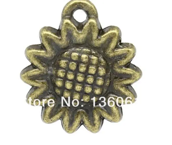 Vintage Bronze Moon Girl Pentacle Sunflower Heart Flower Pumpkin Head Charms Pendants For Jewelry Bracelet Mix style 10PCS P157 | Украшения