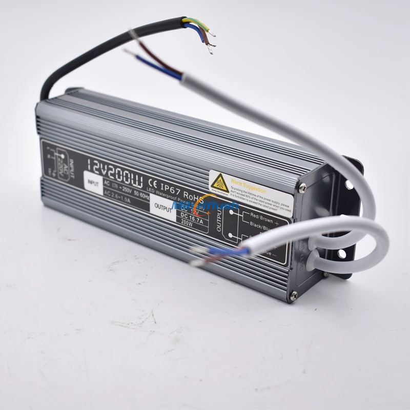 IP67 Водонепроницаемый 200 W Питание 12 V 24 V светодиодный драйвер, трансформатор для светодиодного освещения 1 шт./лот