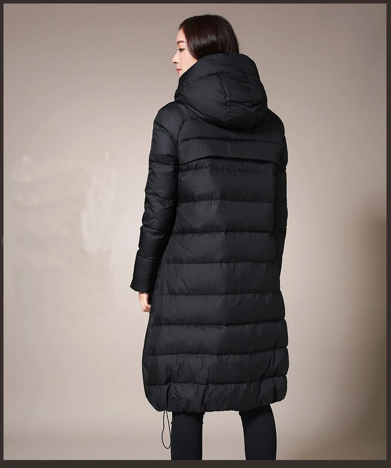 Женский Длинный Зимний пуховик Свободный теплый зимний большого размера яркая