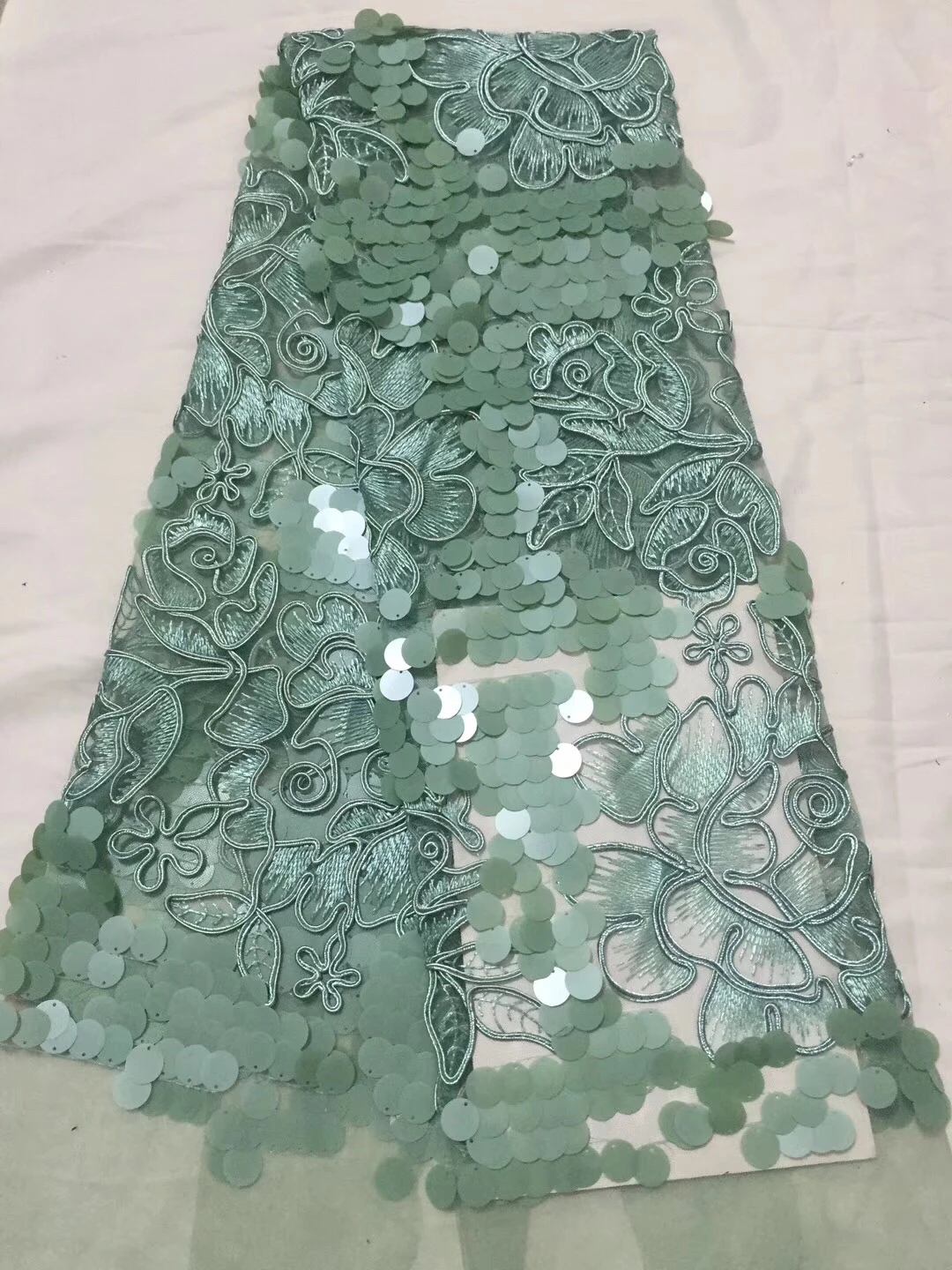 Nigerian French lace fabric latest golden African embroidery luxury sequin 5yard wedding | Дом и сад