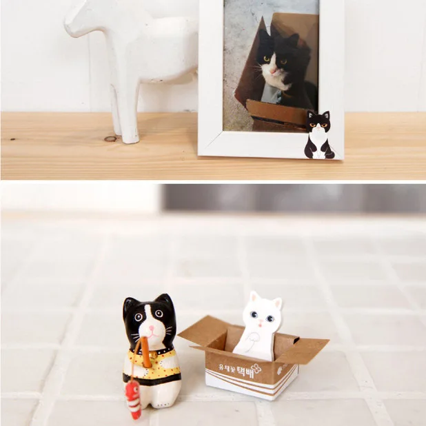 Funny Kitty House It Sticker Post Bookmark Mark Tab Memo Sticky Notes Color Random B1420 AMY | Канцтовары для офиса и дома
