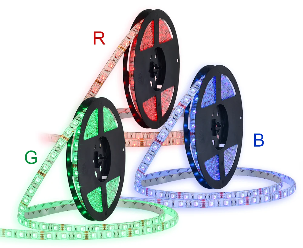 5050 RGB LED Strip Set Flexible Light With Controller 3A Power Adapter Waterproof/Non-waterproof 5M/Lot | Лампы и освещение