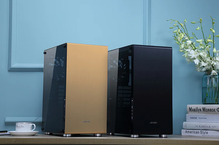 JONSBO U4 ATX шасси(поддержка ATX материнская плата/башня теплоотвод/все алюминиевые оболочки/5 мм толщина закаленное стекло боковые панели