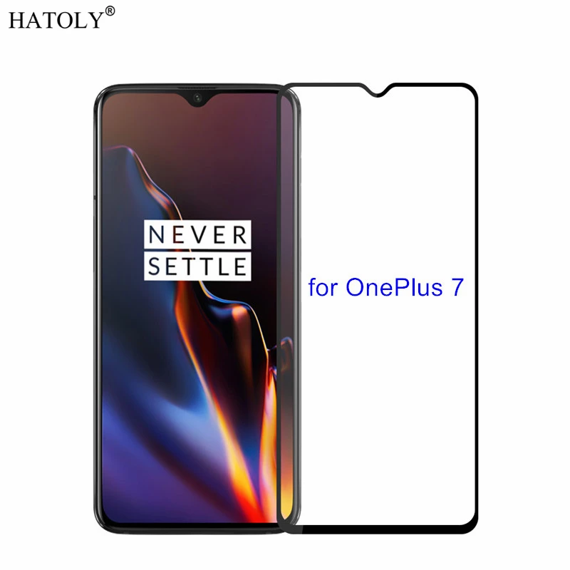 

2 шт., закаленное стекло для OnePlus 7, защита экрана One Plus 7, полное покрытие клея для OnePlus 7 A7000, 3D пленка с изогнутыми краями HATOLY