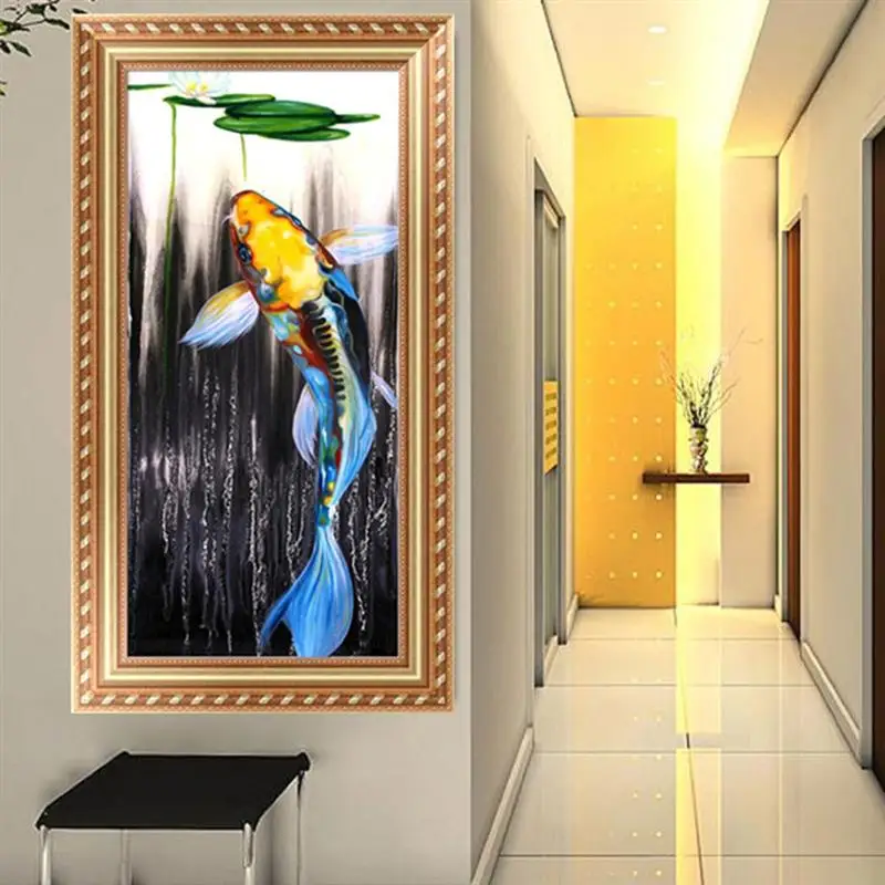 5D DIY Diamond Embroidery Painting of Fancy Carp Handmade Wall Decoration Cross Stitch Printing Craft Kits wihtout Frame | Дом и сад