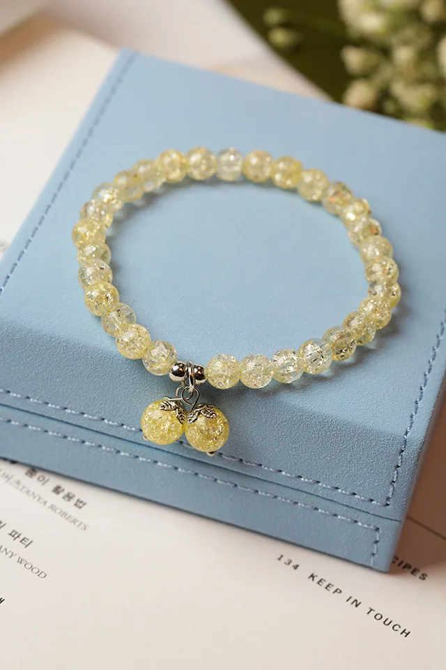 YoYoRan fashion jewelry color crystal beaded elastic strand bracelet woman blue pink yellow bead charm for girl | Украшения и
