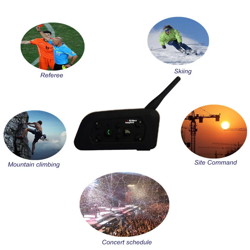 Vnetphone 2PCS 1200M Wireless Bluetooth Intercom Full Duplex Two-way Football Referee Coach Judger Arbitration Earhook Earphone |