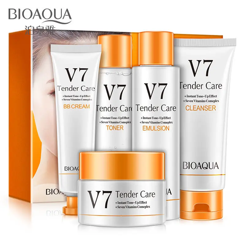Горячие Bioaqua Новый V7 очищающий лосьон ленивый лицо пять Pack Мягкий увлажняющий