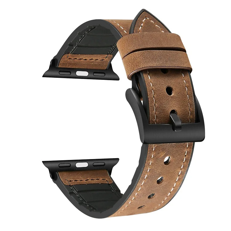 deep-brown Кожаный ремешок Mdnen для часов Apple Watch IWatch Series 1 2 3 4, ремешок 42 мм/44 мм, ремешок для наручных часов Apple Watch 4 Band - Цвет ремешка: deep-brown