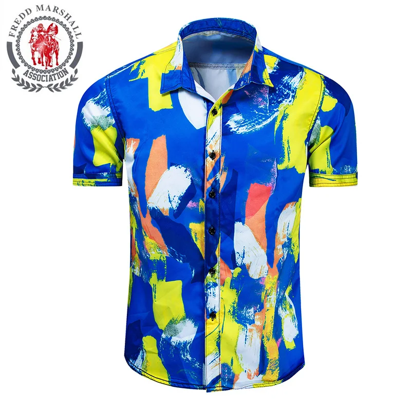 Fredd Marshall Camisa Hawaiana Hombre, пляжные рубашки для боулинга, повседневная одежда на пуговицах, мужская рубашка с коротким рукавом и 3D принтом, рубашка для отдыха