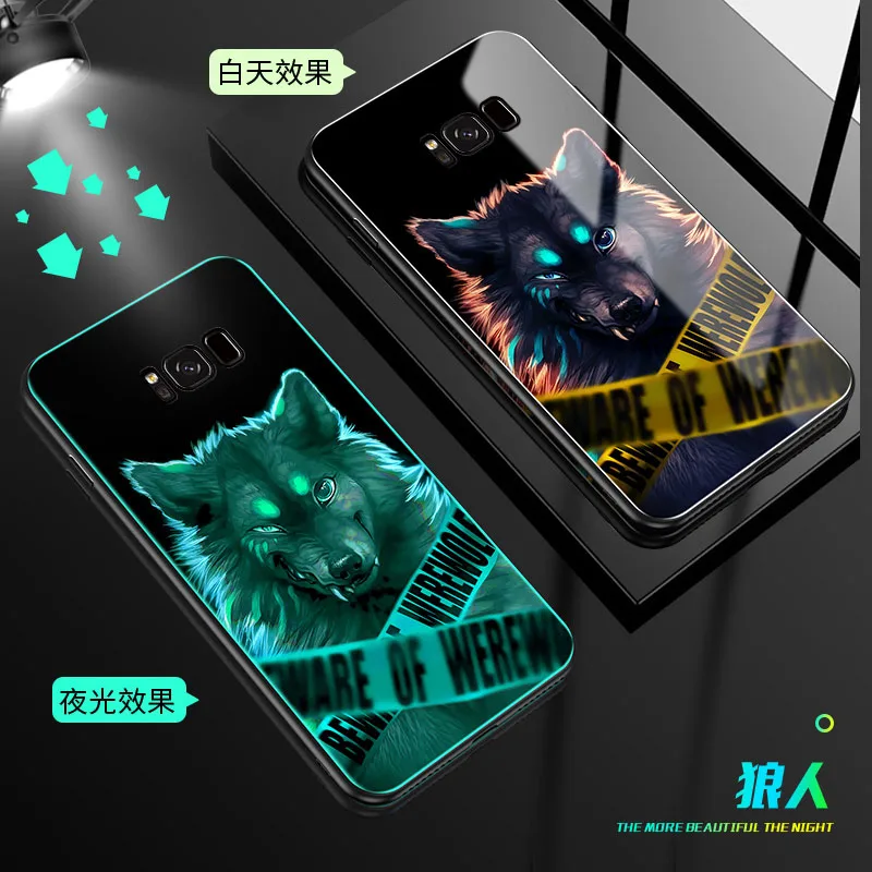 Чехлы со светящимся стеклом Western dragons для Samsung Galaxy S10 PLUS задняя крышка с оборотнем S8