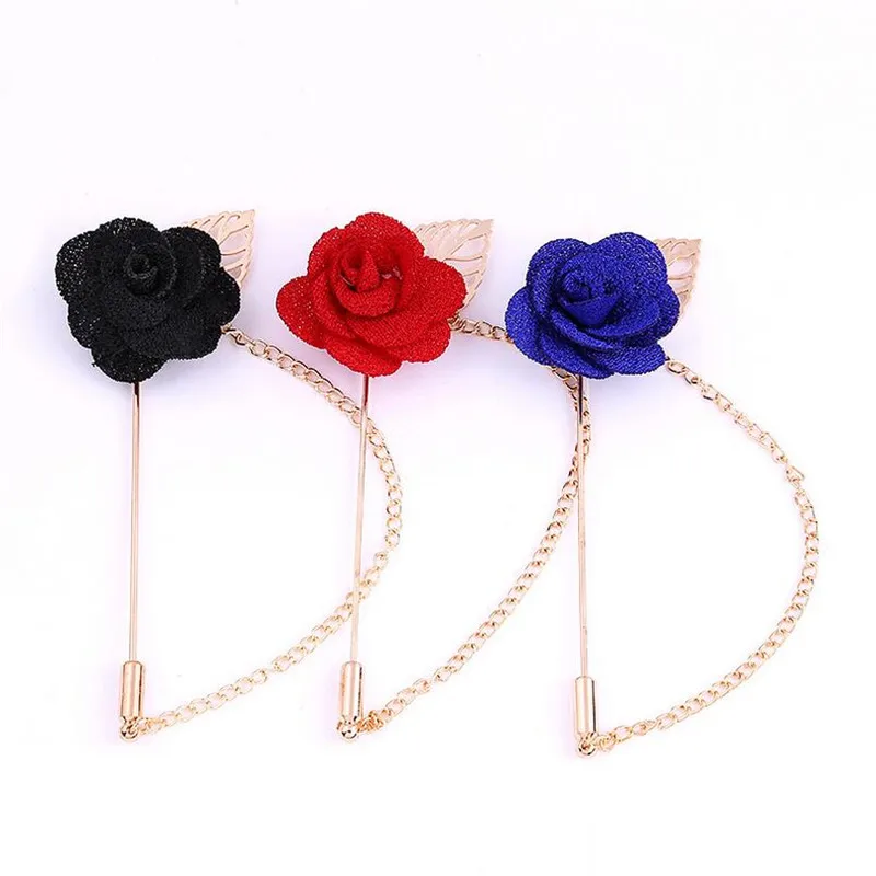 Женская/Мужская брошь из металлического сплава золотого цвета|flower brooch|rose flower
