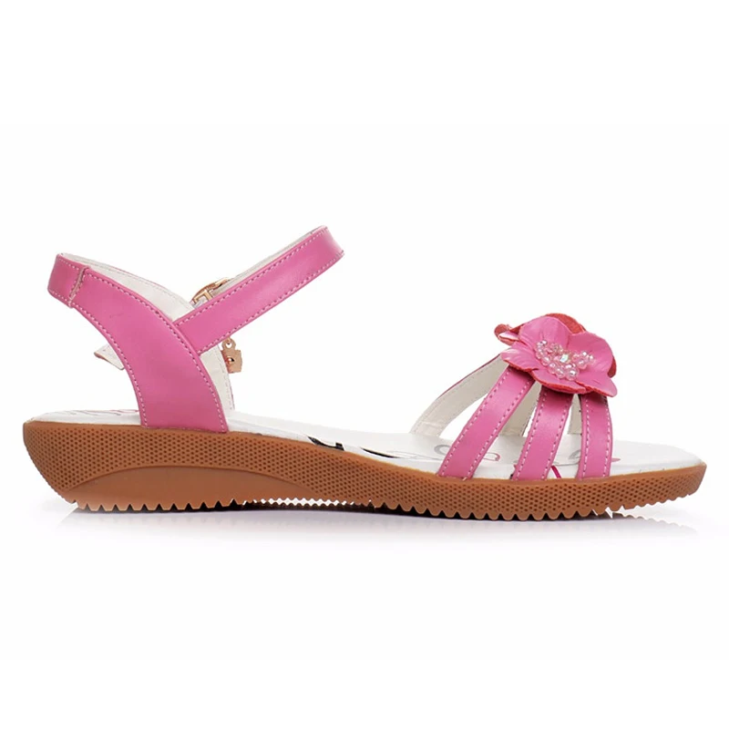 TIMETANG Genuine leather women sandals summer flower ankle wrap flat sandals fashion ladies footwear shoes large size 33-43