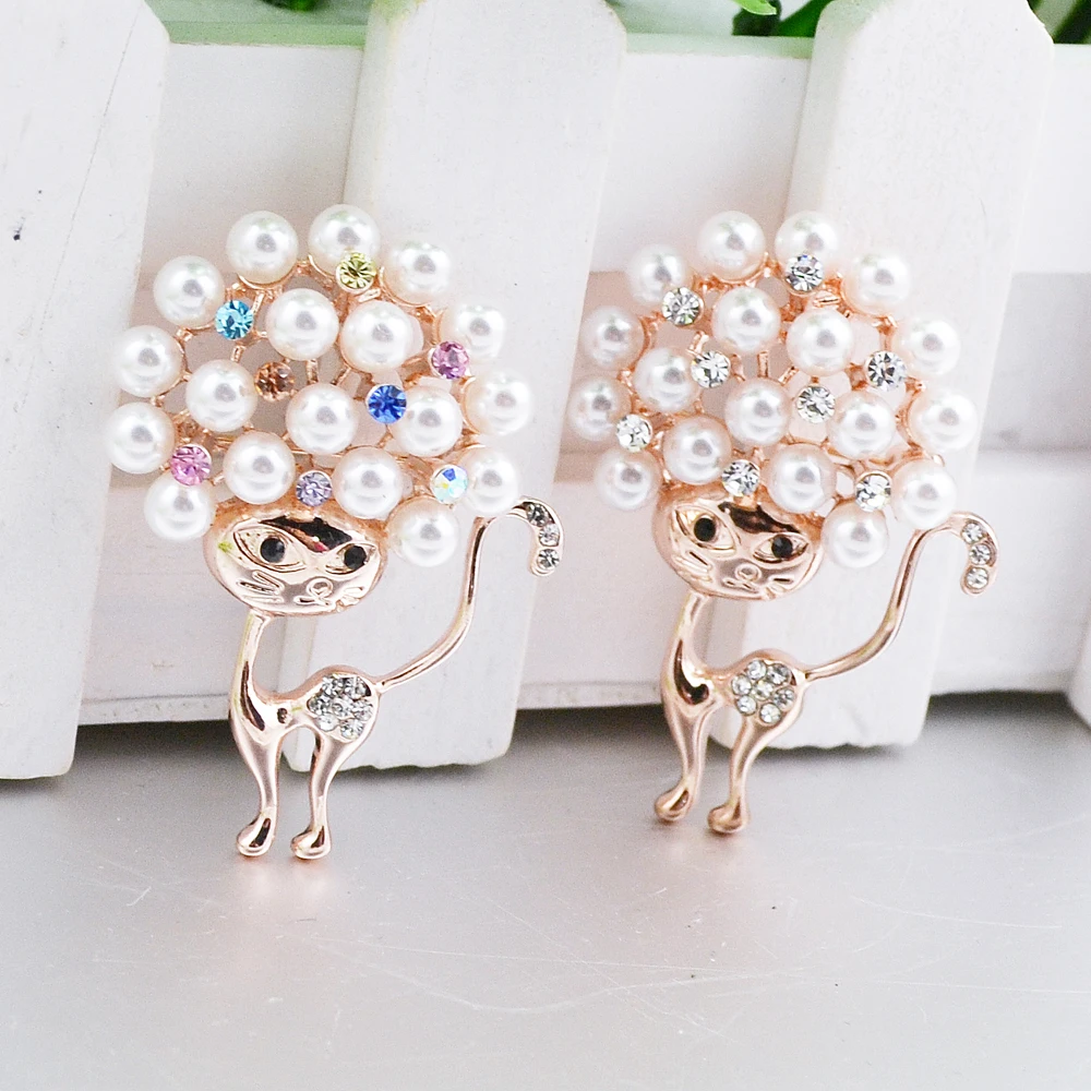 Zhen томоми пирсинг озорной милый Кот Имитация-жемчужина кристалл шарф пряжки