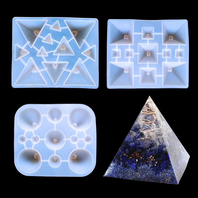 Resin Jewelry Liquid Silicone Mold Big Pyramid Shape DIY Mold Resin Molds Making Finding Accessories