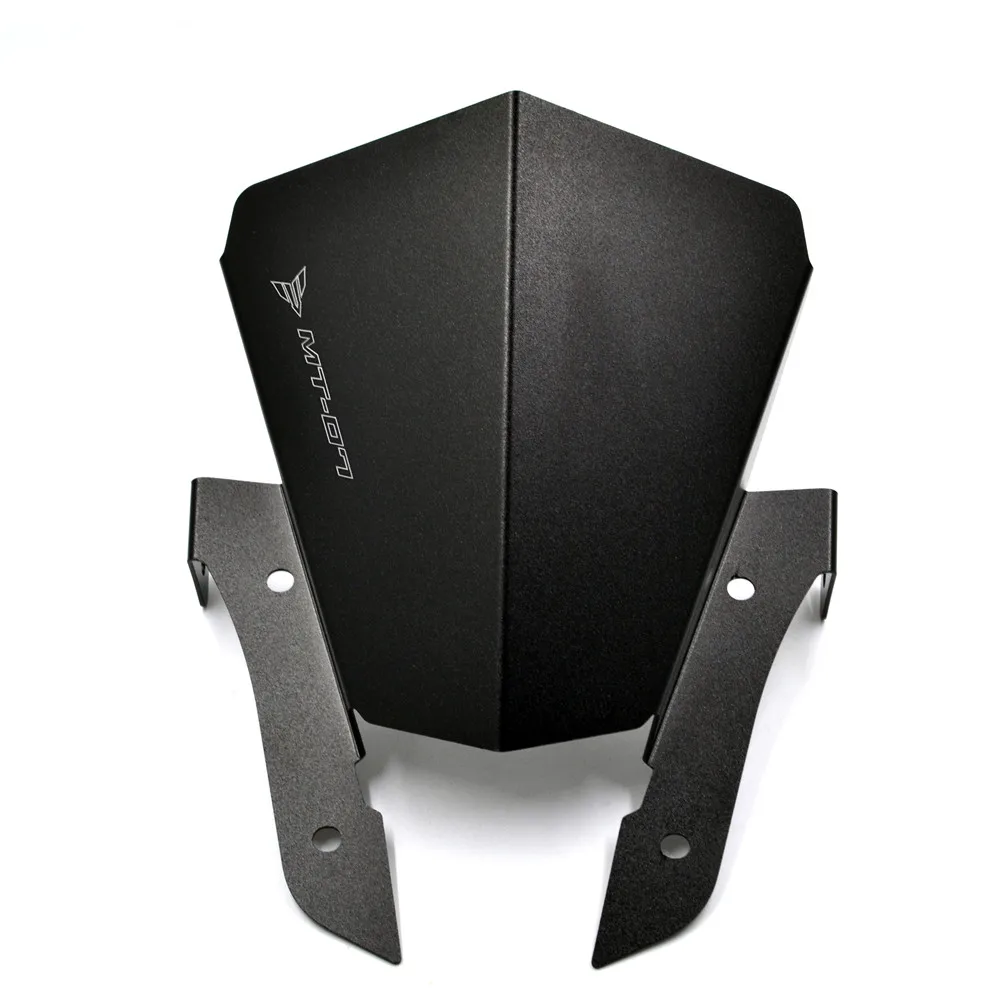 Black MT07 Windshiel BJMOTO для Yamaha MT 07 MT07 MT-07 FZ07 FZ-07 мотоцикл лобовое стекло ветрового стекла ветер экран Высокое качество алюминий - Цвет: Black MT07 Windshiel